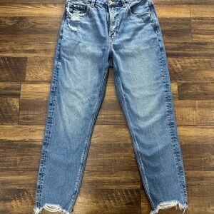 American Eagle Outfitters Distressed Blue Mom Jeans